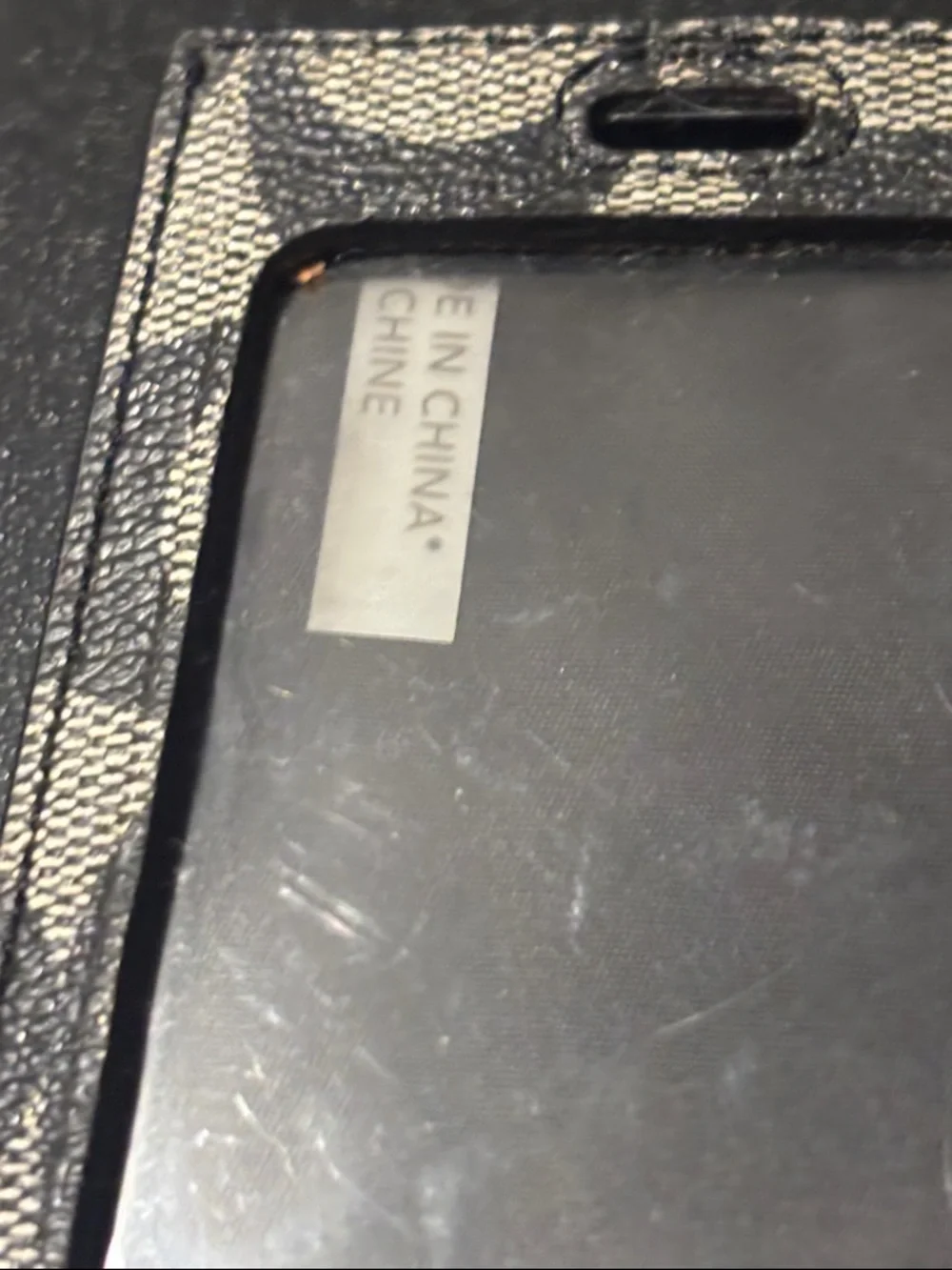 Coach Black and‎ White Signature PVC Luggage Tag with Strap